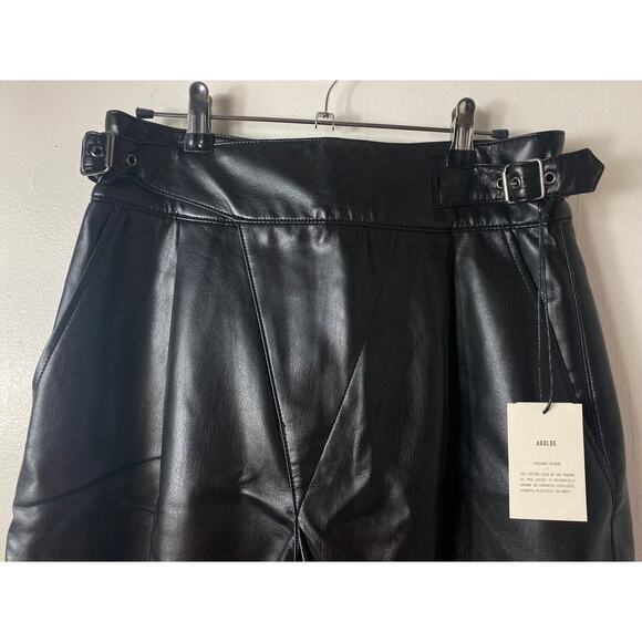 NWT AGOLDE PANTS VEGAN LEATHER BLACK BALLOON BARREL EDGY GRUNGE BOHO CHIC GOTH - Picture 11 of 15